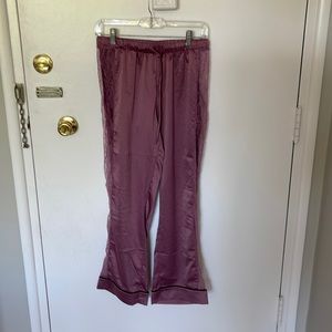 Maroon silk & lace pj bottoms